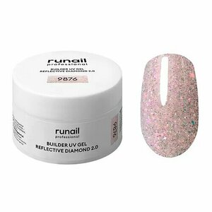 ruNail, Builder UV Gel Reflective Diamond 2.0 - Моделирующий УФ-гель светоотражающий №9876 (15 г) ruNail, Builder UV Gel Reflective Diamond 2.0 - Моделирующий УФ-гель светоотражающий №9876 (15 г)